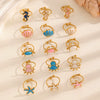 Adjustable Open Ring Stainless Steel Marine Animal Style Electroplated