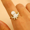 Adjustable Open Ring Stainless Steel Marine Animal Style Electroplated