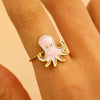 Adjustable Open Ring Stainless Steel Marine Animal Style Electroplated