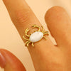 Adjustable Open Ring Stainless Steel Marine Animal Style Electroplated