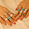 Adjustable Open Ring Stainless Steel Marine Animal Style Electroplated