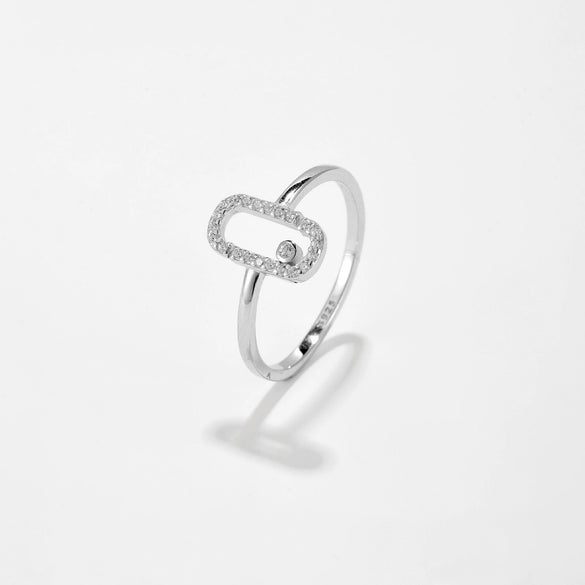 Adjustable Opening Ring S925 Sterling Silver Microinlaid Zircon Geometric Electroplated Trendy Jewelry Accessories