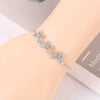 Adjustable Pull Zircon Copper Butterfly Shape Bracelet With Real Gold Plating And Micro Inlay For Women