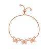 Adjustable Pull Zircon Copper Butterfly Shape Bracelet With Real Gold Plating And Micro Inlay For Women