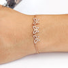 Adjustable Pull Zircon Copper Butterfly Shape Bracelet With Real Gold Plating And Micro Inlay For Women