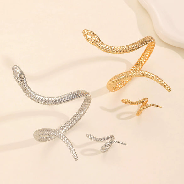 Adjustable Snake Design Alloy Bracelet With Electroplating For Men And Women