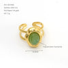 Adjustable Stainless Steel Open Ring With Natural Pearl And Tiger Eye Stone Irregular Oval Geometric Fashion Jewelry