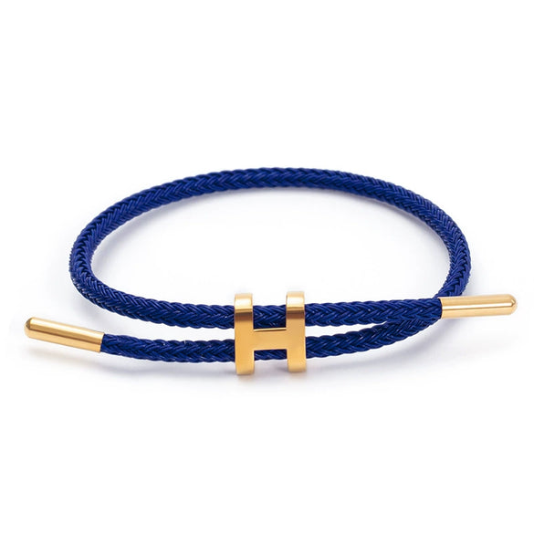 Adjustable Stainless Steel Wire Rope Bracelet With 3D Hard Gold Electroplated Letters Numbers Text Pattern Waterproof Titanium Steel