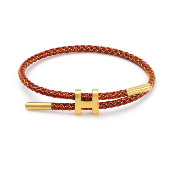 Adjustable Stainless Steel Wire Rope Bracelet With 3D Hard Gold Electroplated Letters Numbers Text Pattern Waterproof Titanium Steel