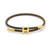 Adjustable Stainless Steel Wire Rope Bracelet With 3D Hard Gold Electroplated Letters Numbers Text Pattern Waterproof Titanium Steel