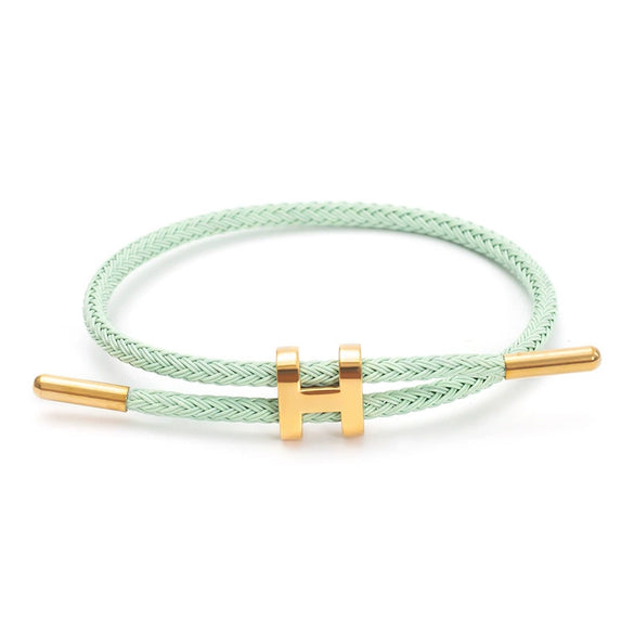 Adjustable Stainless Steel Wire Rope Bracelet With 3D Hard Gold Electroplated Letters Numbers Text Pattern Waterproof Titanium Steel