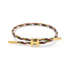 Adjustable Stainless Steel Wire Rope Bracelet With 3D Hard Gold Electroplated Letters Numbers Text Pattern Waterproof Titanium Steel