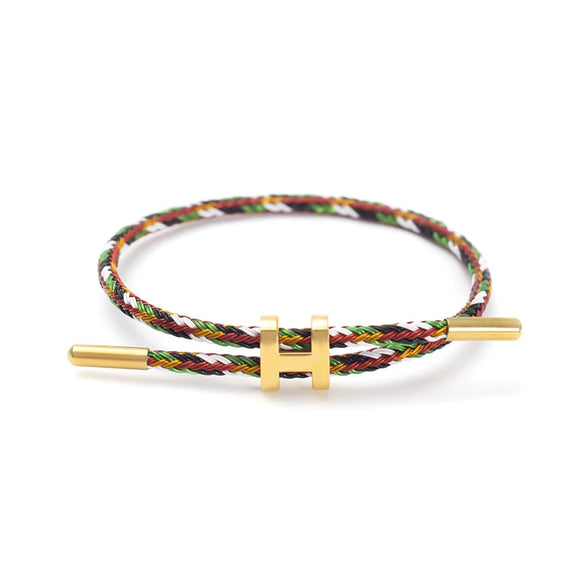 Adjustable Stainless Steel Wire Rope Bracelet With 3D Hard Gold Electroplated Letters Numbers Text Pattern Waterproof Titanium Steel