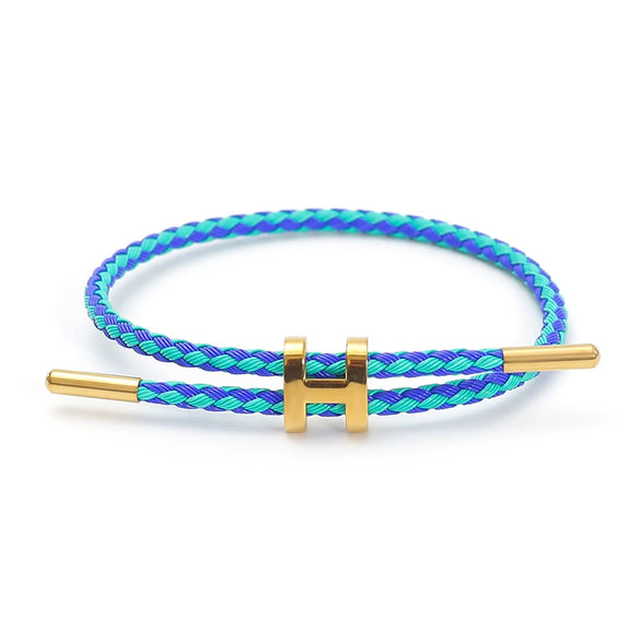 Adjustable Stainless Steel Wire Rope Bracelet With 3D Hard Gold Electroplated Letters Numbers Text Pattern Waterproof Titanium Steel