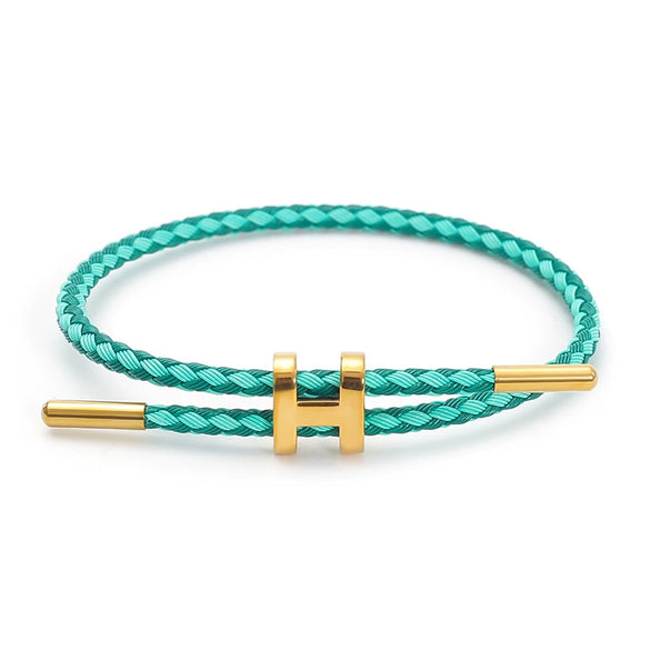 Adjustable Stainless Steel Wire Rope Bracelet With 3D Hard Gold Electroplated Letters Numbers Text Pattern Waterproof Titanium Steel