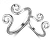 Adjustable Sterling Silver Couple Ring With Geometric Animal And Zodiac Motifs Polished Hoop Design And Retro Mantra Detail