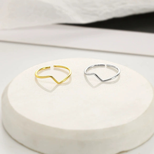 Adjustable Sterling Silver Lightning Ring Retro Minimalist Electroplated Open Band Jewelry For Women And Unisex Wear