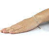 Adjustable Women's Copper Bracelet With Geometric Pattern And Round Zircon Pull