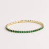 Adjustable Women's Jewelry Pull Bracelet With Green Zircon And Real Gold Plated Cross