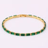 Adjustable Women's Jewelry Pull Bracelet With Green Zircon And Real Gold Plated Cross