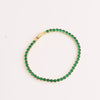 Adjustable Women's Jewelry Pull Bracelet With Green Zircon And Real Gold Plated Cross