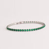 Adjustable Women's Jewelry Pull Bracelet With Green Zircon And Real Gold Plated Cross