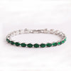 Adjustable Women's Jewelry Pull Bracelet With Green Zircon And Real Gold Plated Cross
