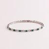 Adjustable Women's Jewelry Pull Bracelet With Green Zircon And Real Gold Plated Cross