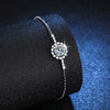 Adjustable Women's S925 Sterling Silver Daisy Bracelet With Platinum Plated Moissanite And Electroplating Treatment