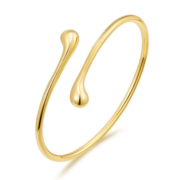 Adjustable Zinc Alloy Arm Bracelet With Liquid Water Drop Design Electroplated Minimalist Jewelry For Women And Men