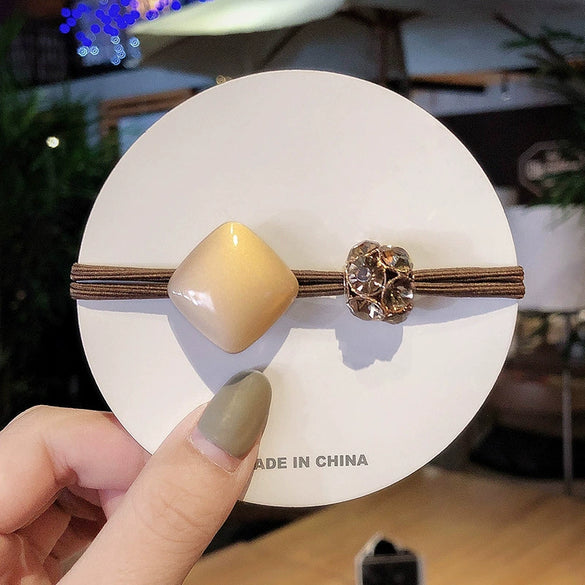 Adult Crystal Handmade Threedimensional Knotted High Elasticity Hair Accessory Hair Tie Hair Band Hair Ring
