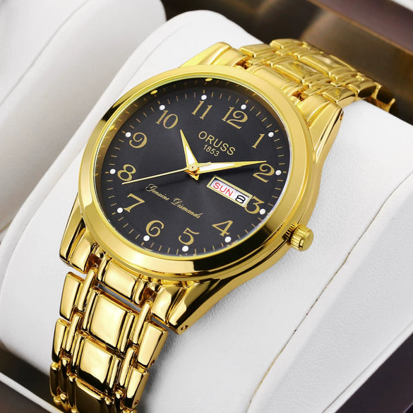 Adult Watch Alloy Case And Strap Round Dial Digital Quartz Luminous Waterproof