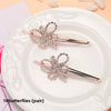 Adult Women's Elegant Rhinestone Hair Clip With Plant Flowers Style Fresh And Sweet Word Clip Jewelry
