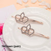Adult Women's Elegant Rhinestone Hair Clip With Plant Flowers Style Fresh And Sweet Word Clip Jewelry