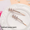 Adult Women's Elegant Rhinestone Hair Clip With Plant Flowers Style Fresh And Sweet Word Clip Jewelry