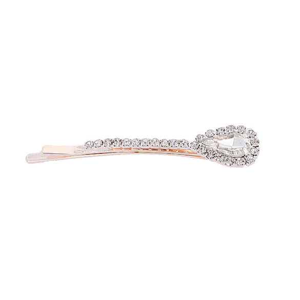 Adult Women's Elegant Rhinestone Hair Clip With Plant Flowers Style Fresh And Sweet Word Clip Jewelry