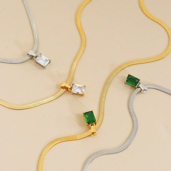 Affordable Luxury Style Diamond Snake Bone Necklace For Women Ins Niche Design Simple Jewelry Fashionable All-match Stainless Steel Necklace