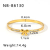African Women's Bow Set Zircon Asymmetric Personality Stainless Steel Buckle Bracelet 18K Furnace Vacuum Plated