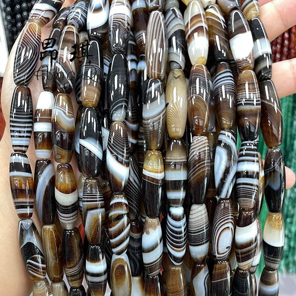 Agate Beads Jewelry Accessories Polish Return Pattern Round Style For Diy Necklace Wholesale