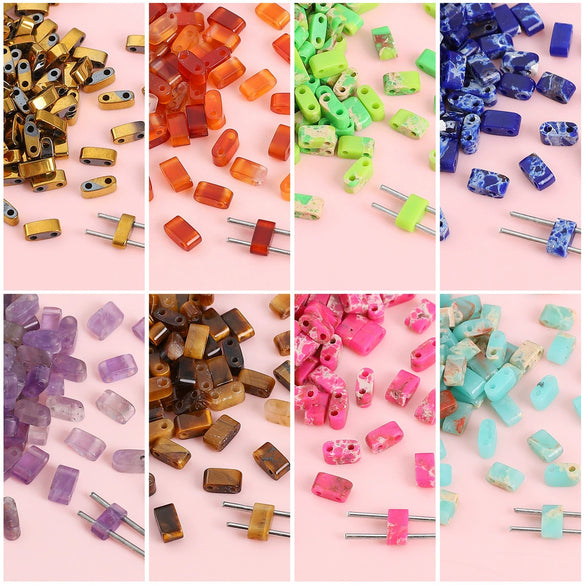 Agate Geometric Rectangle Loose Beads For Diy Beaded Bracelet Wholesale