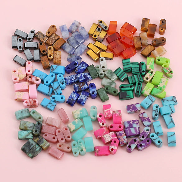 Agate Geometric Rectangle Loose Beads For Diy Beaded Bracelet Wholesale