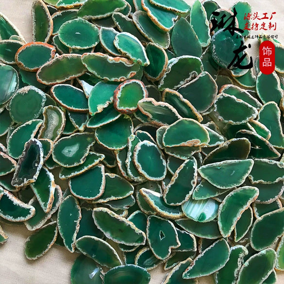 Agate Piece Agate Wind Bell Piece Natural Stone Stone Sliced Jewelry Accessories Scenery Piece Gem Factory