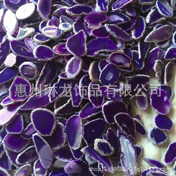 Agate Piece Agate Wind Bell Piece Natural Stone Stone Sliced Jewelry Accessories Scenery Piece Gem Factory