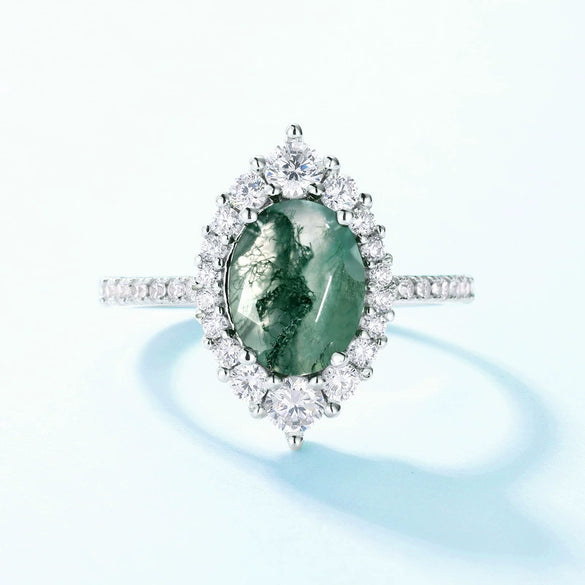 Agate Ring S925 Silver Geometric Fashion