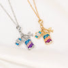 Aircraft Suitcase Pendant Necklace For Women Alloy Electroplated Creative Design Regular Chain