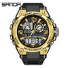 Alarm Clock Multifunctional Waterproof Luminous Electronic Watch Tpu Strap Zinc Alloy Case Round Dial For Boys And Men