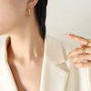 All Match Non Fading Light Luxury Inlaid Zircon C Shaped Titanium Steel Gold Plated Earrings For Women
