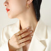 All Match Non Fading Light Luxury Inlaid Zircon C Shaped Titanium Steel Gold Plated Earrings For Women