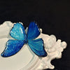 All Match Princess Style Sweet Literary Jewelry Suit With Gradient Blue Butterfly Pattern Alloy Ear Hook Bracelet And Necklace Dripping Oil Treatment