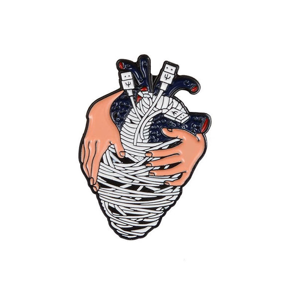 Allmatch Alloy Heartshaped Ocean Series Cartoon Cute Brooch Jewelry With Electroplating